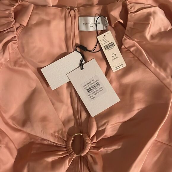 NWT Significant Other pink floral Long-Sleeve V-Neck Cutout Mini Dress size 10P - Picture 2 of 7